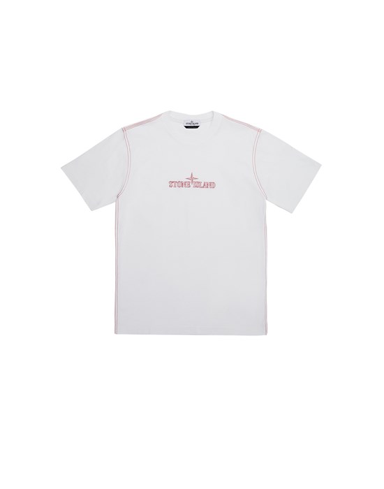  STONE ISLAND JUNIOR 20250 COTTON JERSEY_GARMENT DYED 短袖 T 恤 男士 白色