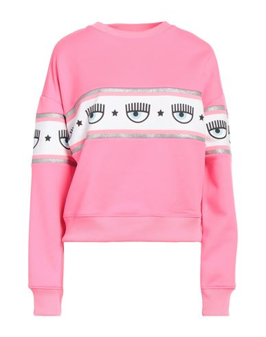 Shop Chiara Ferragni Woman Sweatshirt Fuchsia Size M Polyester, Cotton In Pink