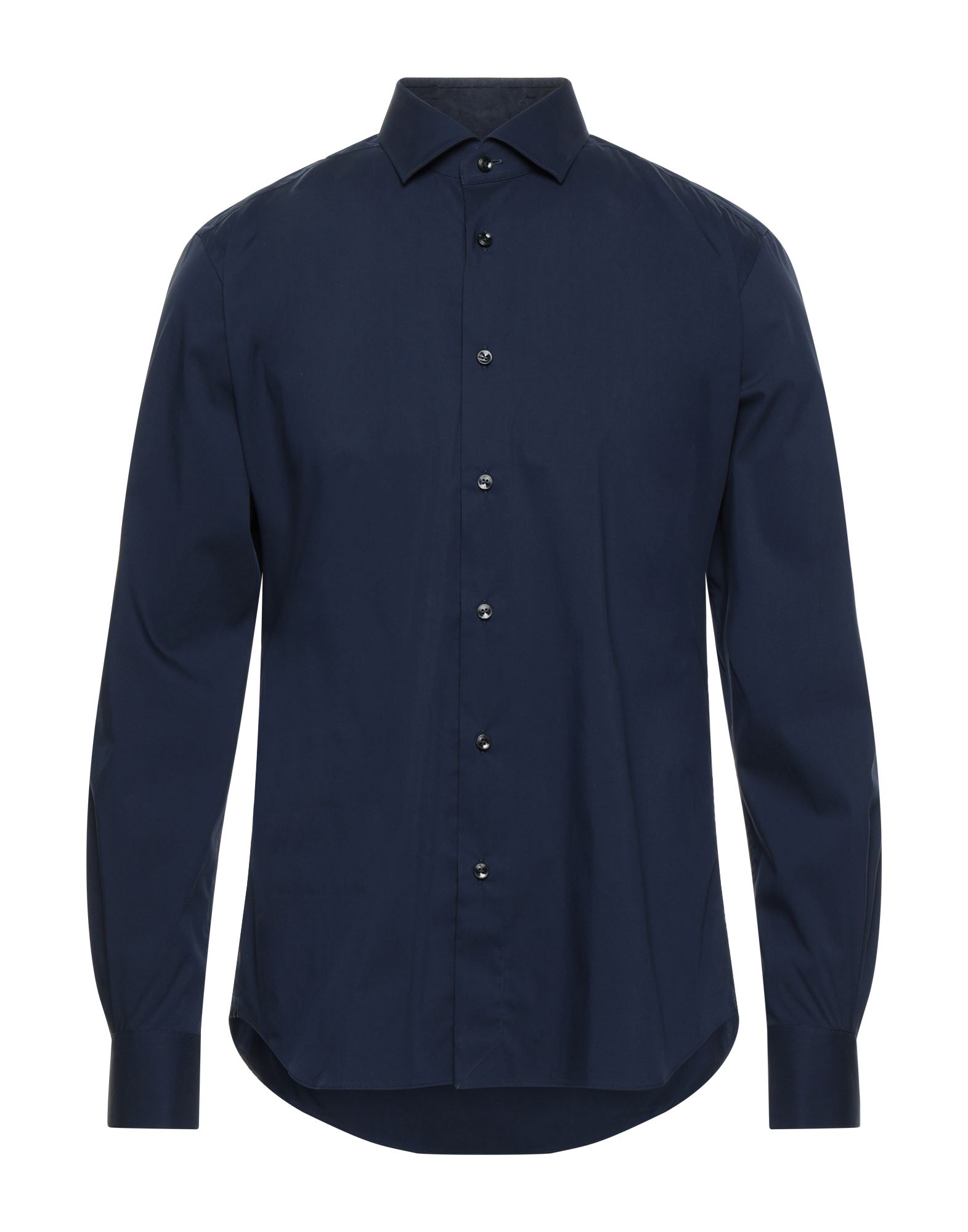 Xacus Man Shirt Midnight Blue Size 16 Cotton In Blue