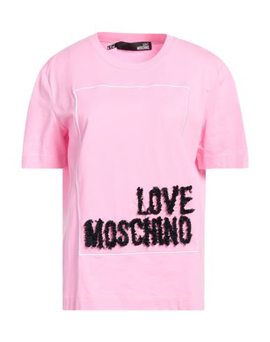 Love Moschino Woman T-shirt Pink Size 10 Cotton