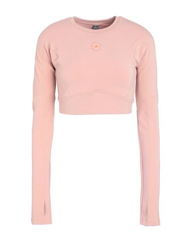 Adidas By Stella Mccartney Asmc Tst Crop L Woman T-shirt Blush Size M Modal, Recycled Polyamide, Ela In Pink