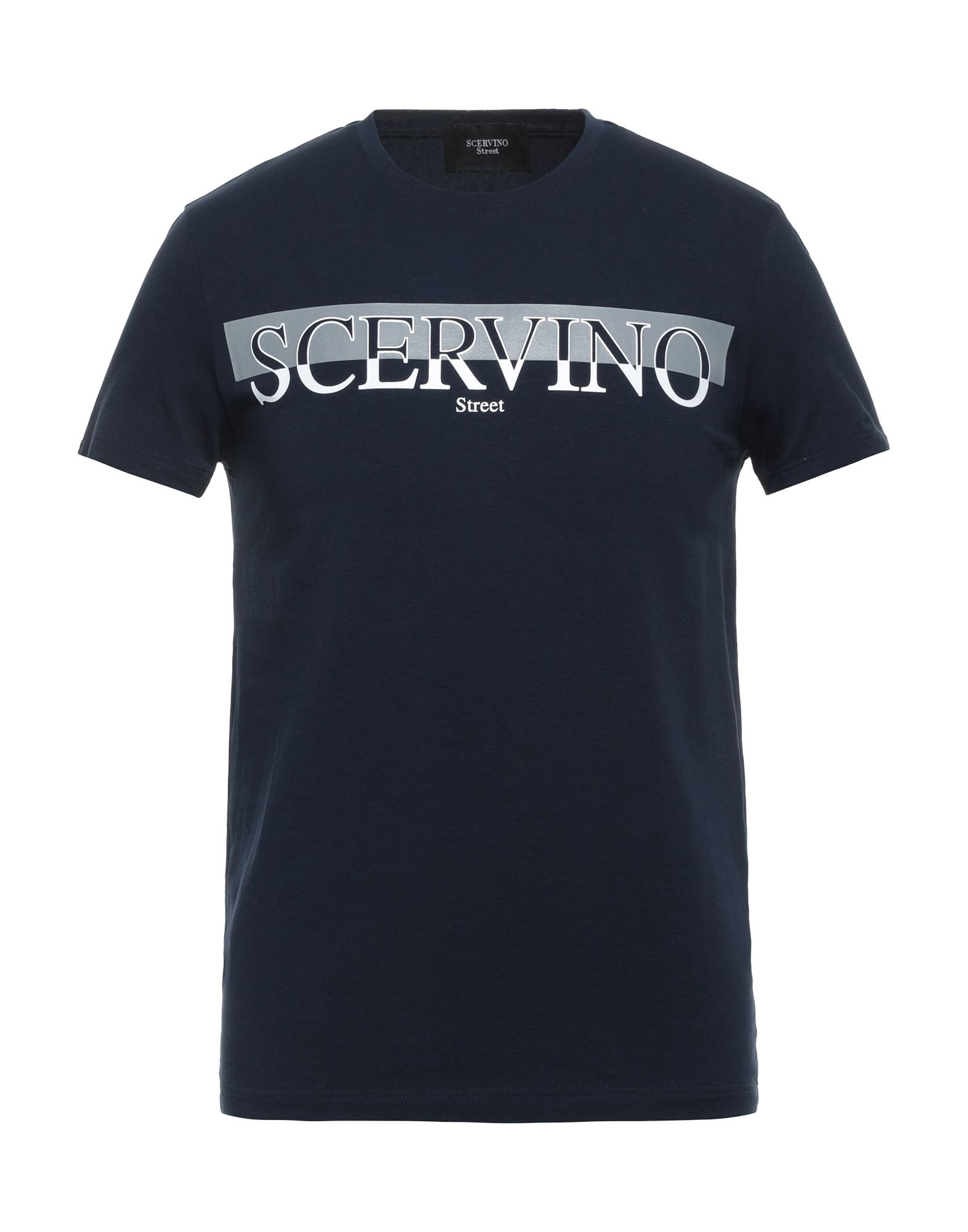 Shop Ermanno Scervino Man T-shirt Midnight Blue Size Xxl Cotton, Elastane