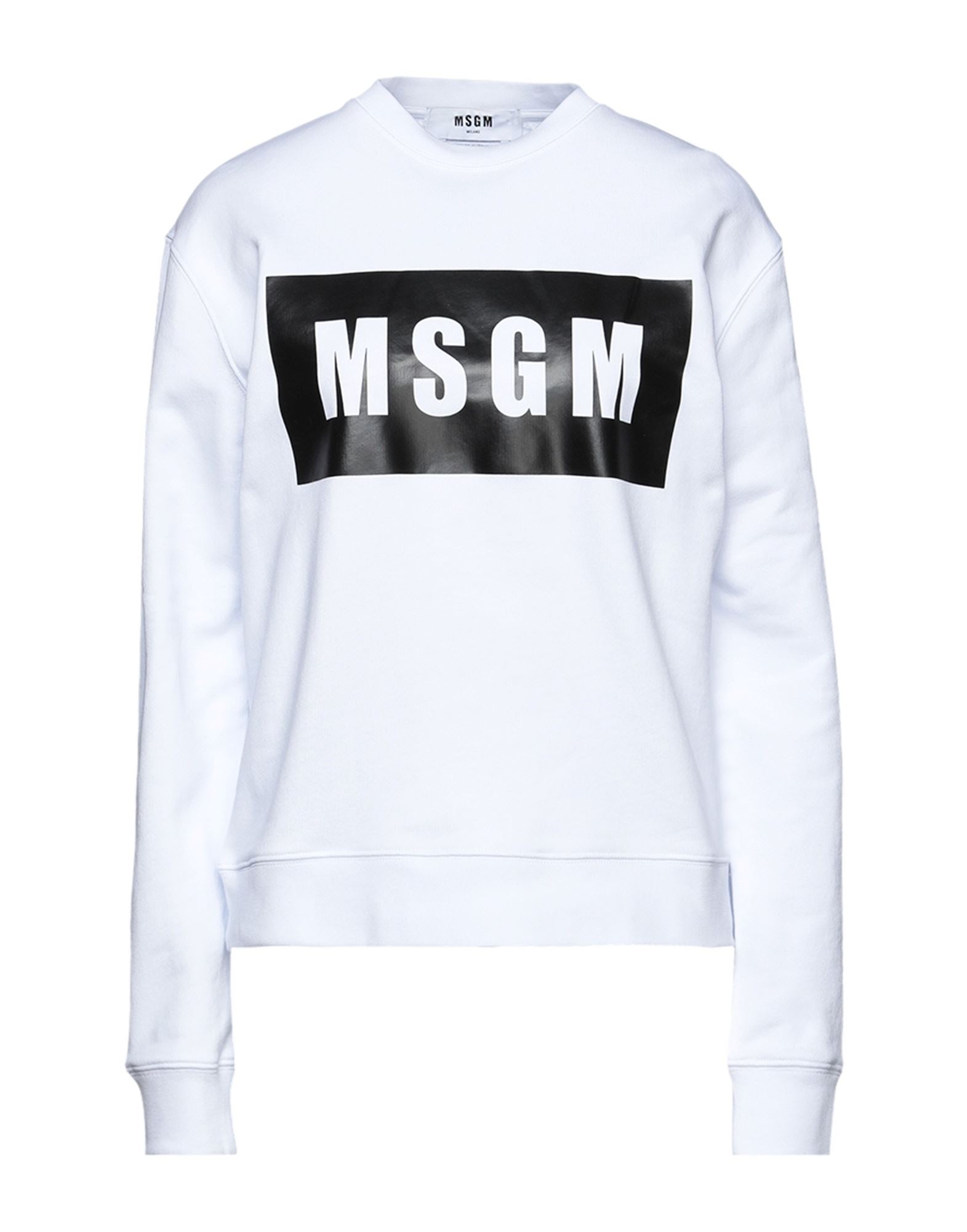 Msgm Printed French Cotton-terry Sweatshirt In White