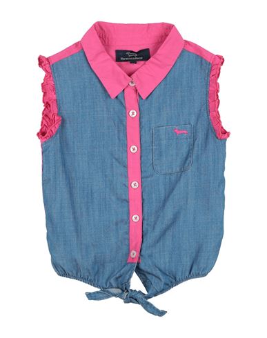 Shop Harmont & Blaine Toddler Girl Denim Shirt Blue Size 6 Cotton