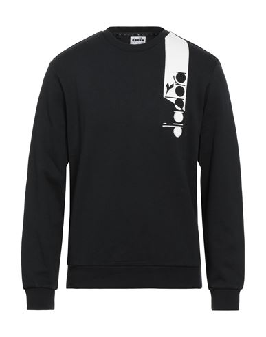 Diadora Man Sweatshirt Black Size S Organic Cotton