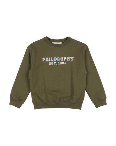 Philosophy Di Lorenzo Serafini Babies'  Toddler Girl Sweatshirt Military Green Size 6 Cotton, Elastane