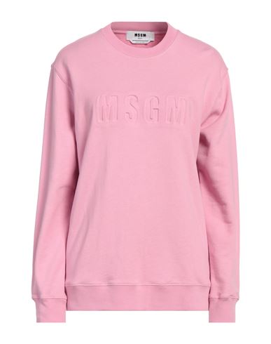 Msgm Woman Sweatshirt Pink Size M Cotton