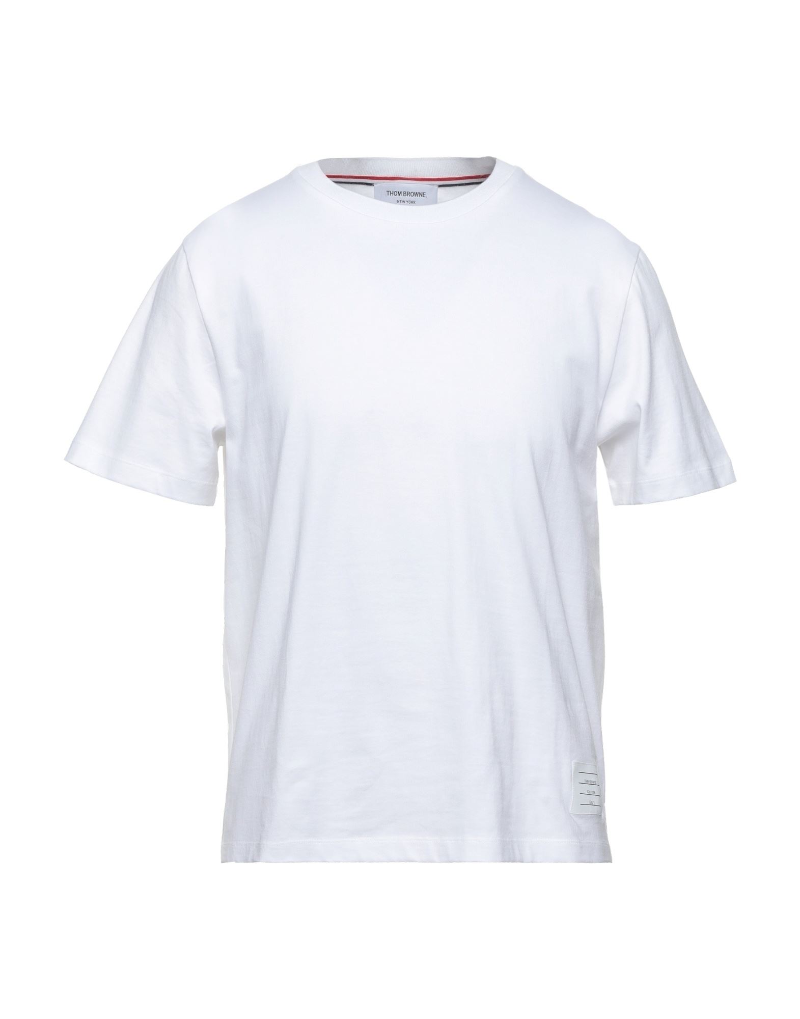 Shop Thom Browne Man T-shirt White Size 4 Cotton
