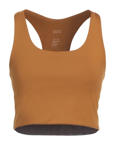 Girlfriend Collective Woman Top Camel Size L Recycled Polyester, Elastane In Brown