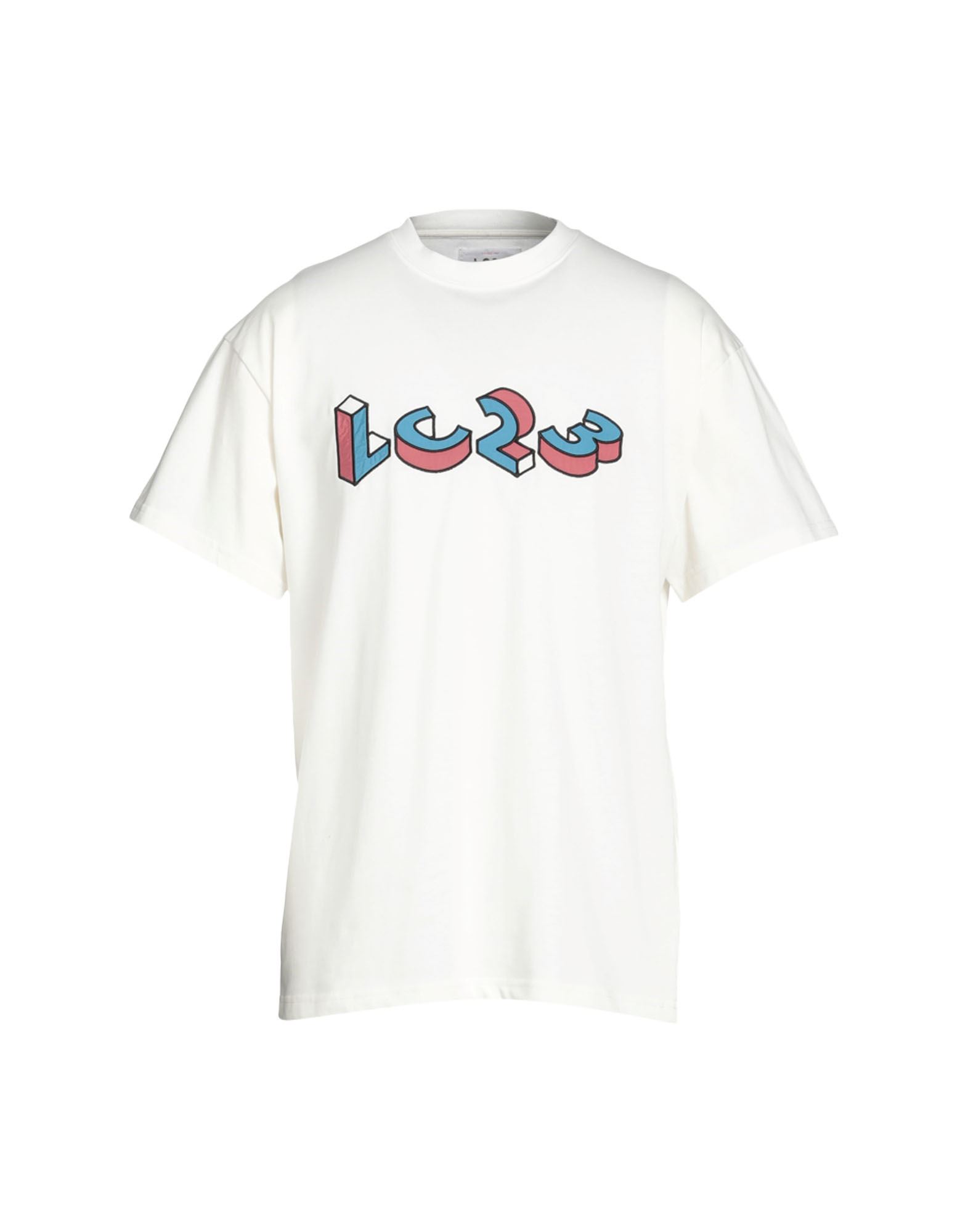 Shop Lc23 3d Blue Fucsia Logo T-shirt Man T-shirt White Size S Cotton