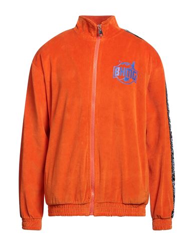 Bhmg Man Sweatshirt Orange Size Xl Cotton, Polyester