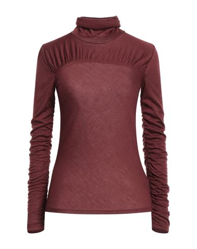 Patrizia Pepe Woman T-shirt Burgundy Size 1 Acrylic, Virgin Wool In Red