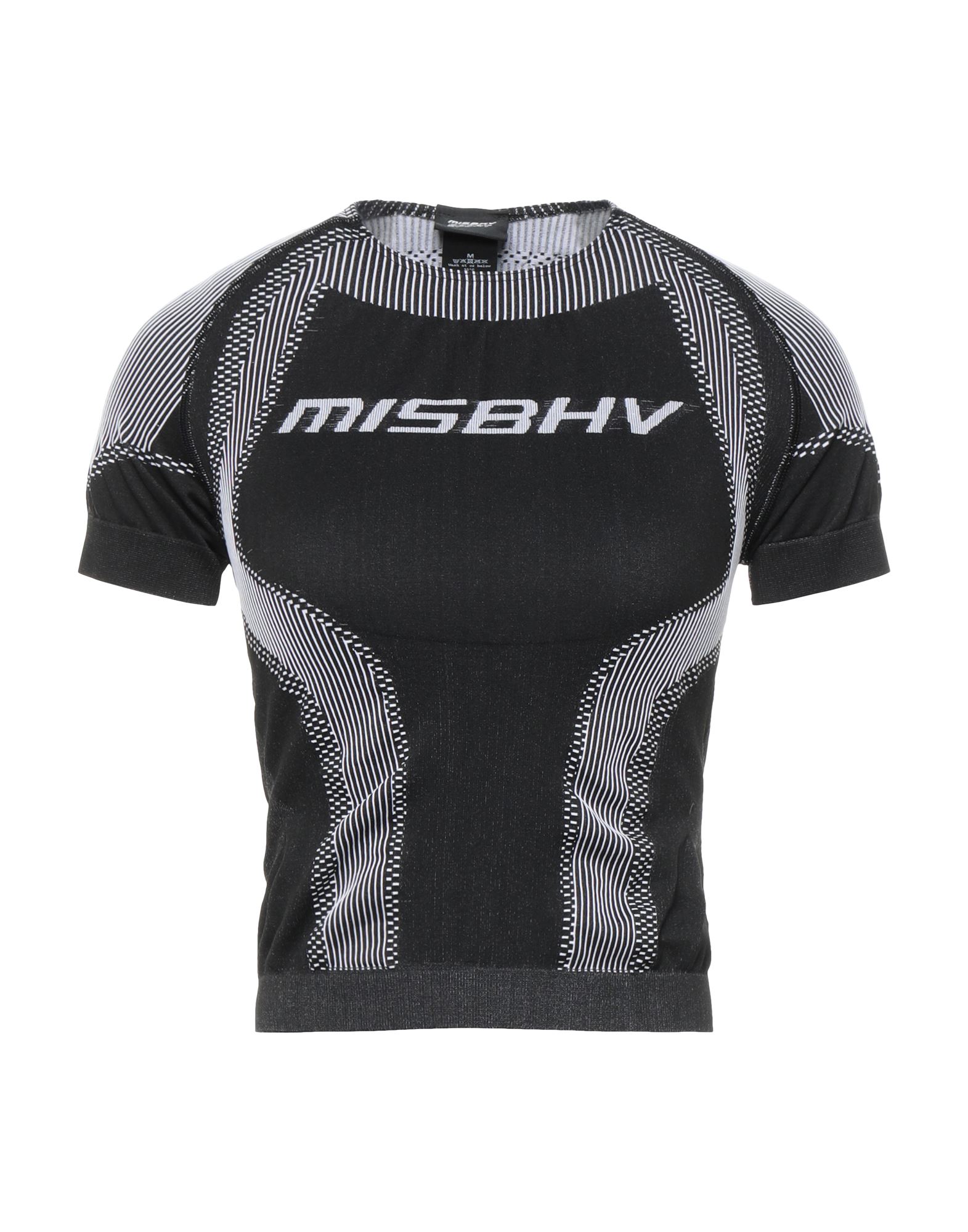 Misbhv Logo-print Mock Neck Performance Top In Black