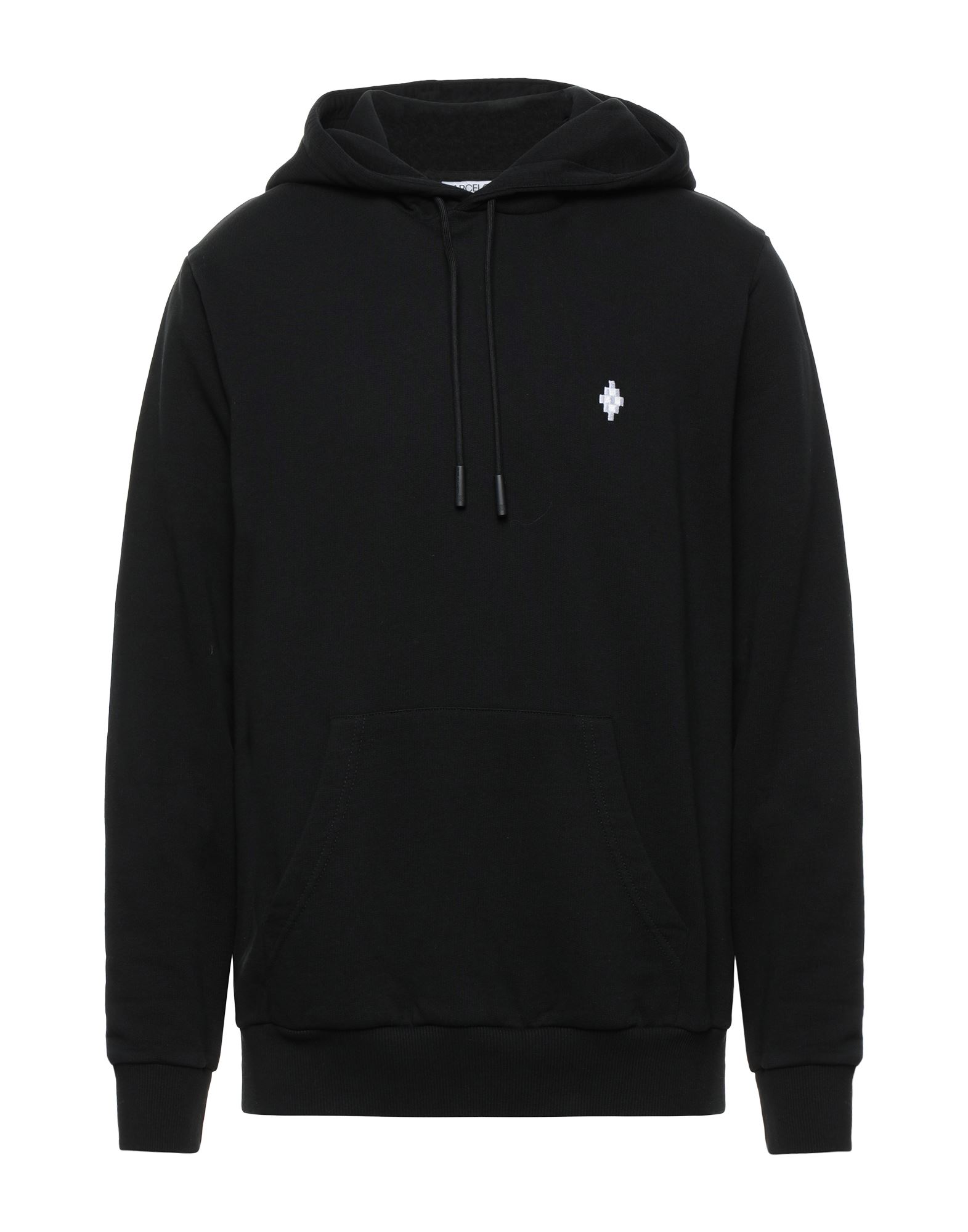 Marcelo Burlon County Of Milan Classic Pullover Black Hoodie With Adjustable Drawstring In Black