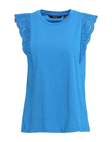 Vero Moda Woman T-shirt Blue Size Xl Cotton