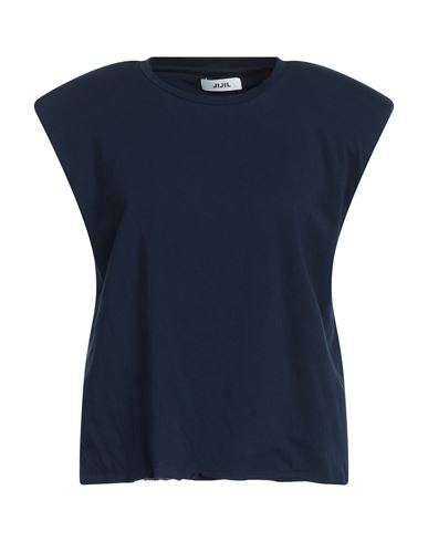 Jijil Woman T-shirt Navy Blue Size 6 Cotton
