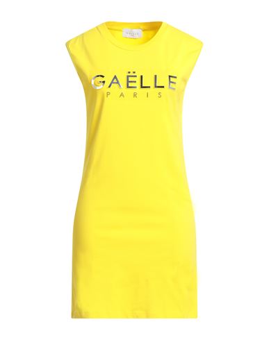 Gaelle Paris Gaëlle Paris Woman Short Dress Yellow Size 3 Cotton, Elastane