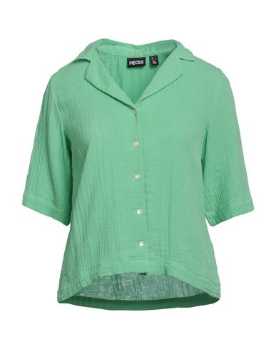 Pieces Woman Shirt Green Size Xl Cotton