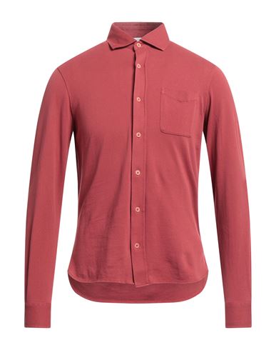 Filippo De Laurentiis Man Shirt Brick Red Size 38 Cotton