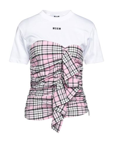 Msgm Woman T-shirt White Size L Cotton In White
