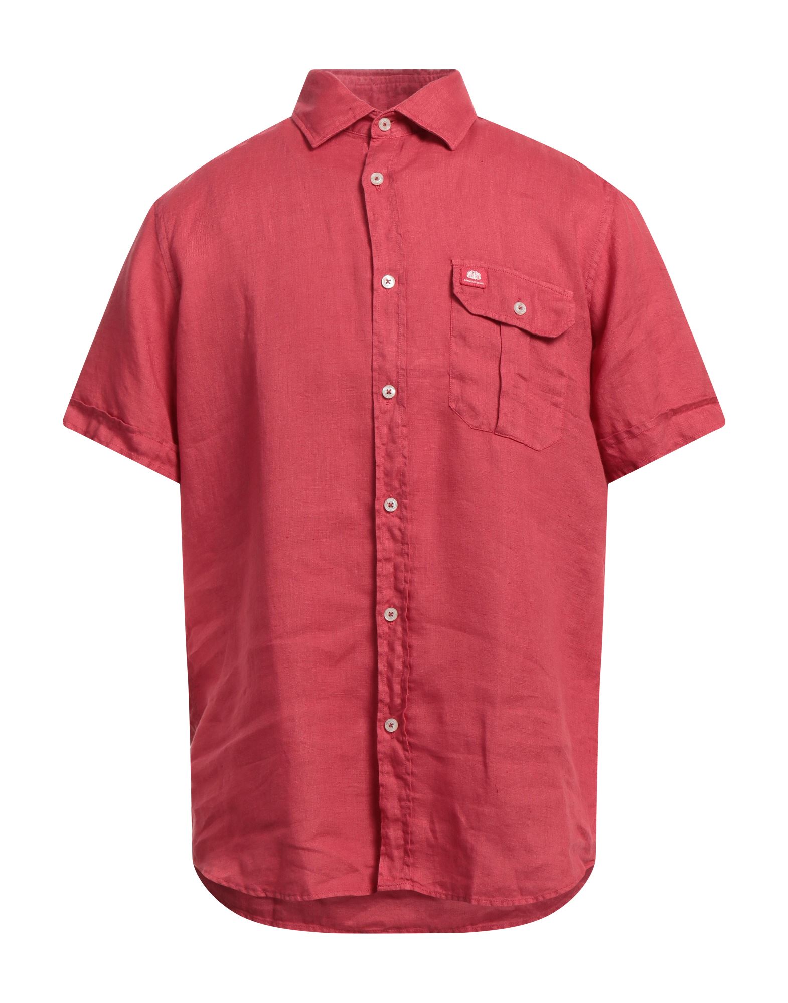 Shop Armata Di Mare Man Shirt Red Size S Linen