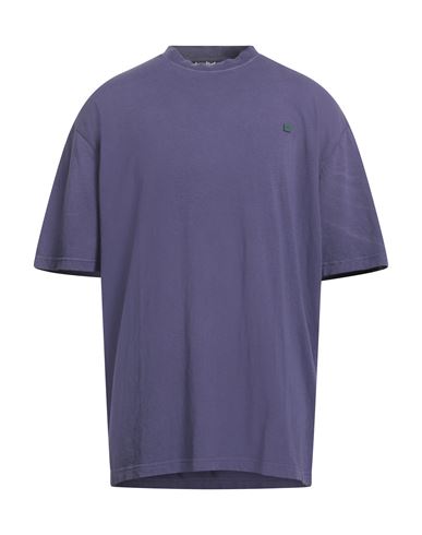 Acne Studios Man T-shirt Dark Purple Size Xxs Cotton In Purple