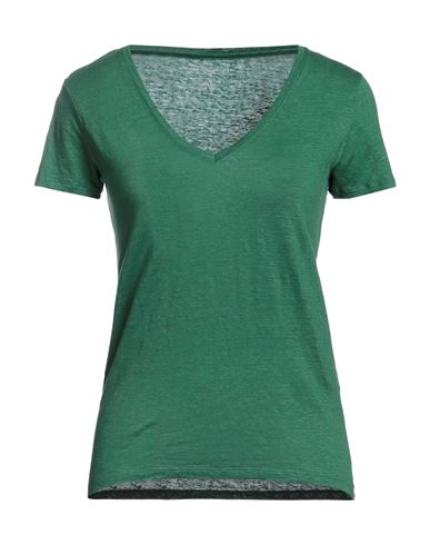 Majestic Filatures Woman T-shirt Green Size 2 Linen, Elastane