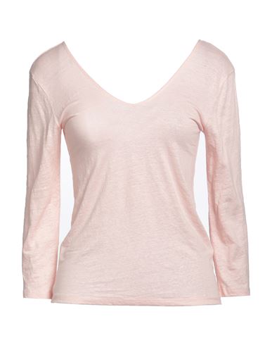 Majestic Filatures Woman T-shirt Light Pink Size 1 Linen, Elastane