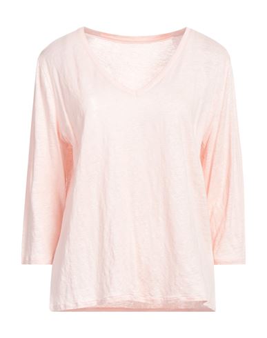 Majestic Filatures Woman T-shirt Light Pink Size 3 Linen, Elastane