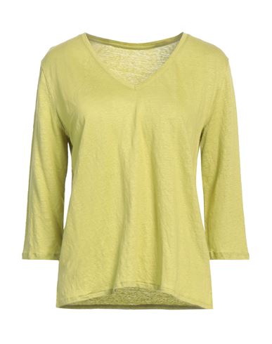 MAJESTIC MAJESTIC FILATURES WOMAN T-SHIRT LIME GREEN SIZE 1 LINEN, ELASTANE 