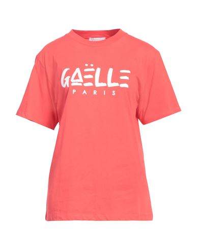 Shop Gaelle Paris Gaëlle Paris Woman T-shirt Tomato Red Size 2 Cotton