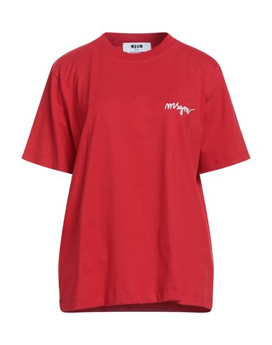 Msgm Woman T-shirt Red Size M Cotton
