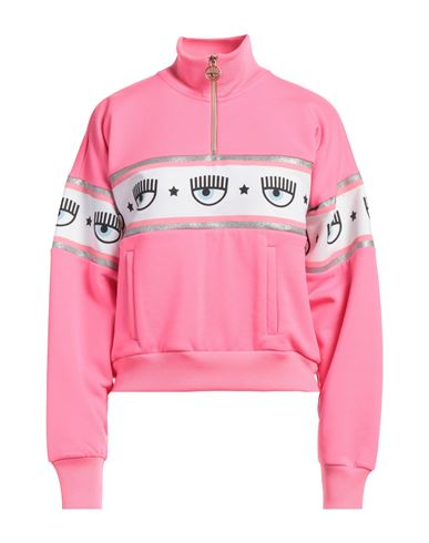 Chiara Ferragni Woman Sweatshirt Fuchsia Size Xs Polyester, Cotton In Pink