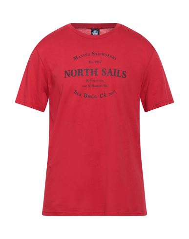 North Sails Man T-shirt Red Size S Cotton, Polyester