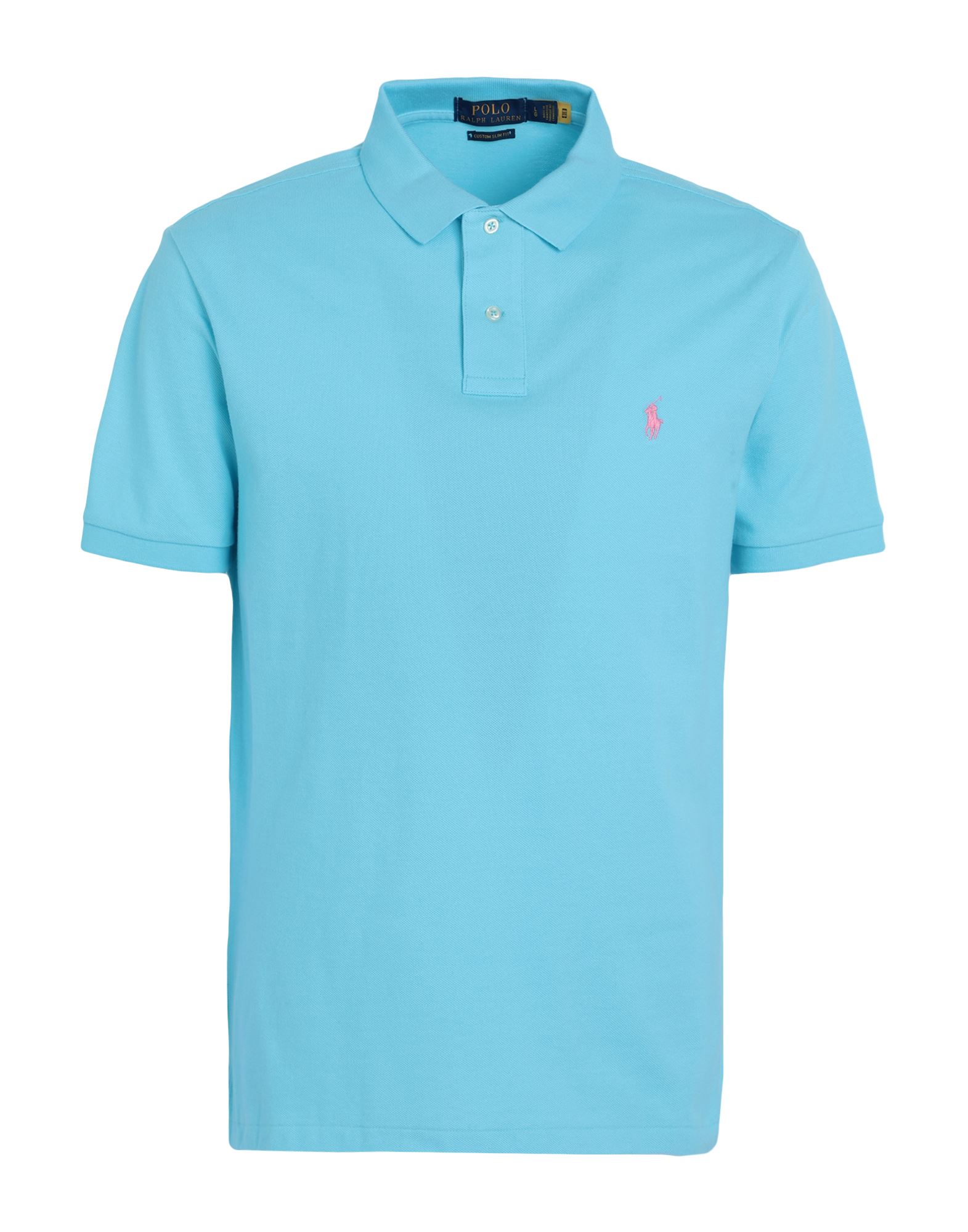 Shop Polo Ralph Lauren Man Polo Shirt Turquoise Size L Cotton In Blue