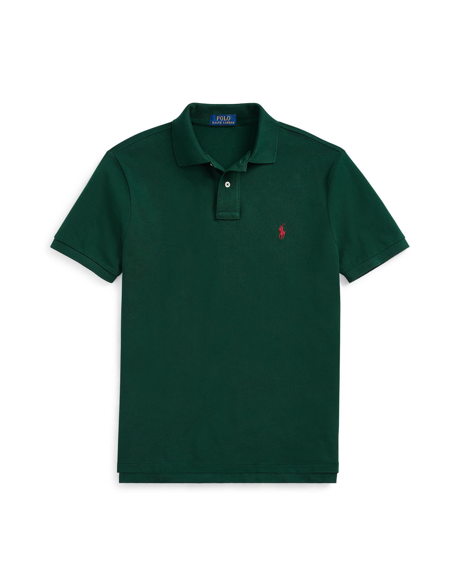 Shop Polo Ralph Lauren Man Polo Shirt Dark Green Size S Cotton