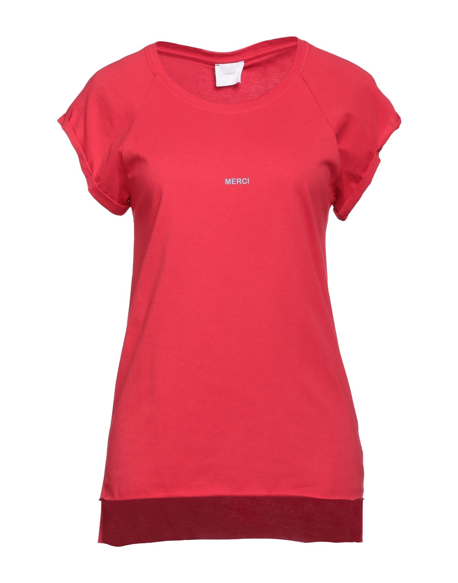 Merci .., Woman T-shirt Red Size M Cotton
