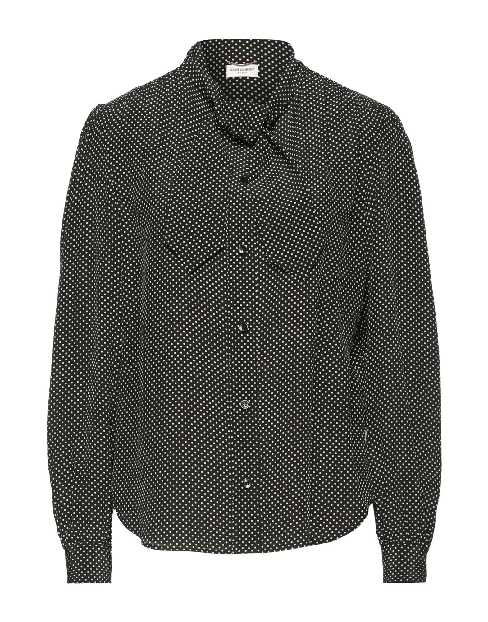 Saint Laurent Silk Shirt W/ Tie In Black