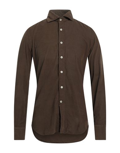 Ghirardelli Man Shirt Dark Brown Size 15 ½ Cotton