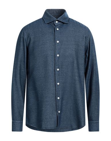 Shop Bastoncino Man Shirt Blue Size 17 Cotton