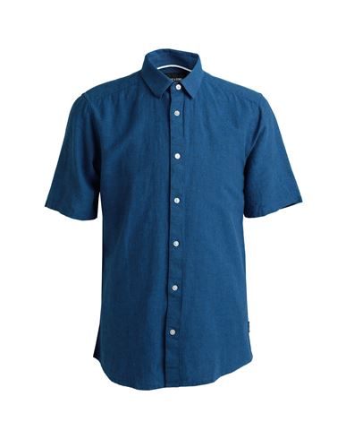 Only & Sons Man Shirt Blue Size M Cotton, Linen
