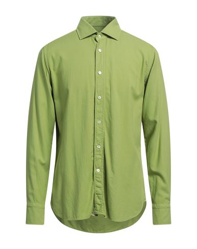Tintoria Mattei 954 Man Shirt Light Green Size 16 Viscose, Cotton