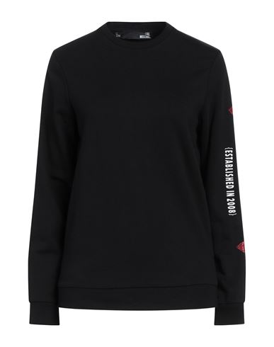 Love Moschino Woman Sweatshirt Black Size 4 Cotton