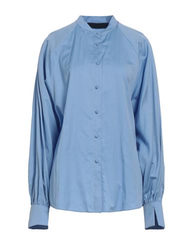 Federica Tosi Woman Shirt Light Blue Size 6 Cotton, Silk