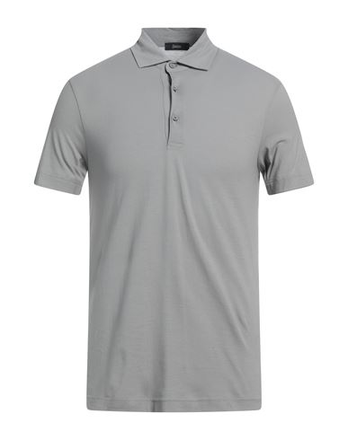 Herno Man Polo Shirt Light Grey Size 36 Cotton