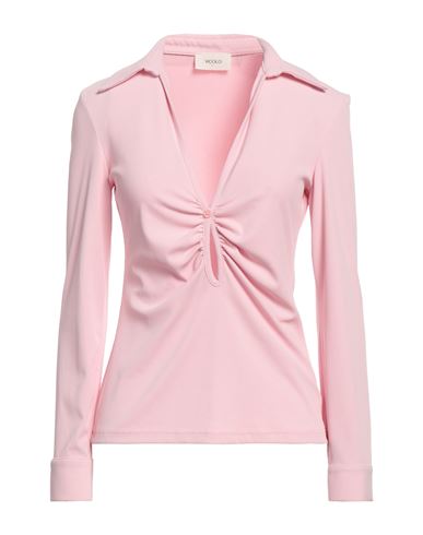 Vicolo Woman T-shirt Light Pink Size S Polyester, Viscose, Elastane