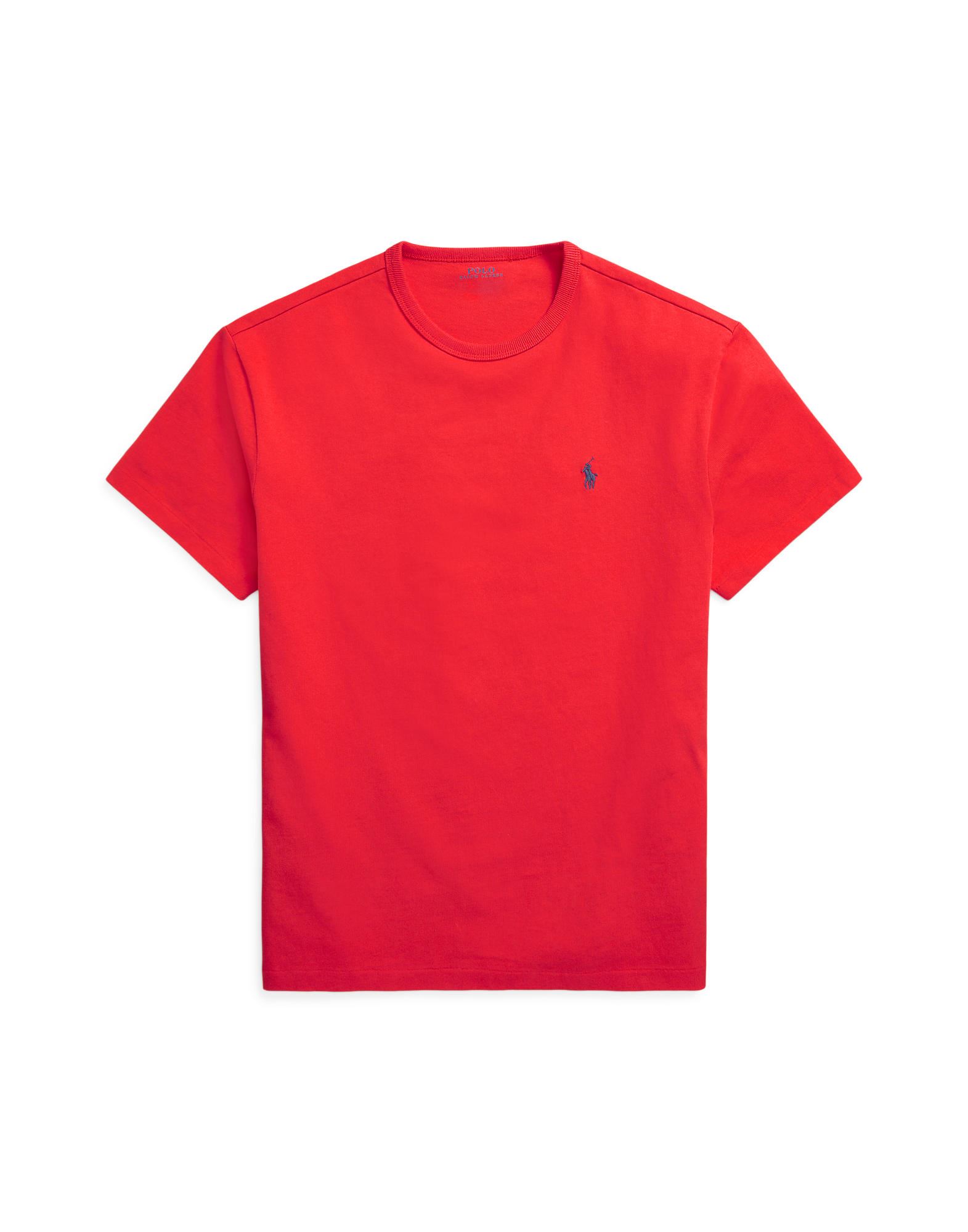 Shop Polo Ralph Lauren Classic Fit Jersey T-shirt Man T-shirt Coral Size L Cotton In Red