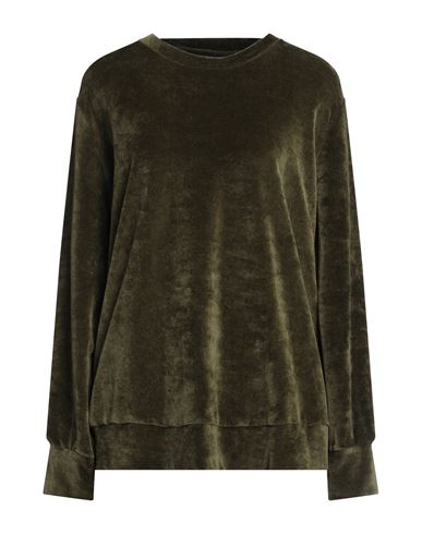 Majestic Filatures Woman Sweatshirt Military Green Size 2 Cotton, Modal, Elastane