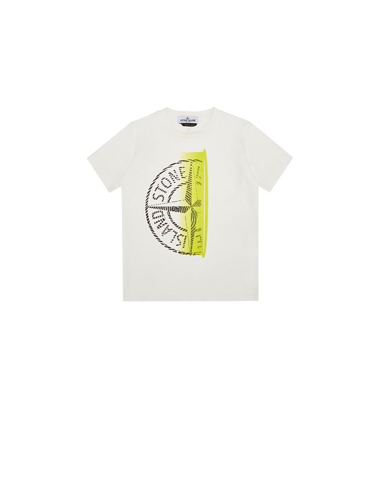 STONE ISLAND JUNIOR 21070 ‘FINGER SCAN ONE’  短袖 T 恤 男士 自然白色