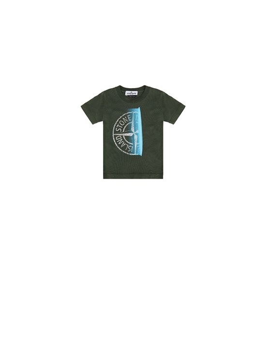 STONE ISLAND JUNIOR 21070 ‘FINGER SCAN ONE’  Short sleeve t-shirt Man Olive Green